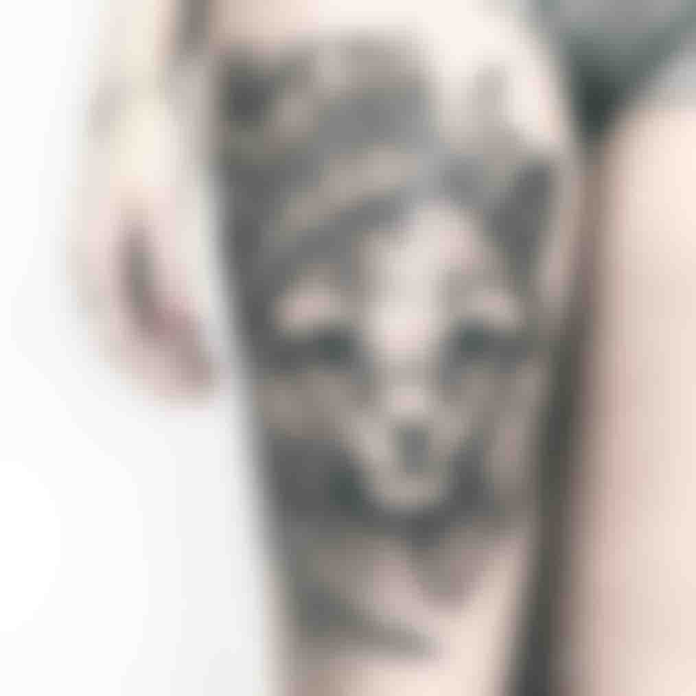 Татуировка кота с короной